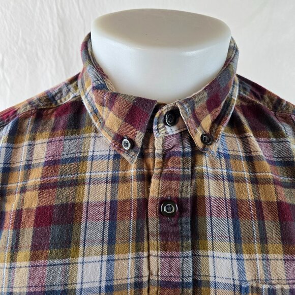 Eddie Bauer Shirt Mens Large Brown Flannel Button Up Plaid Outdoors Gorpcore A17 - Picture 2 of 8